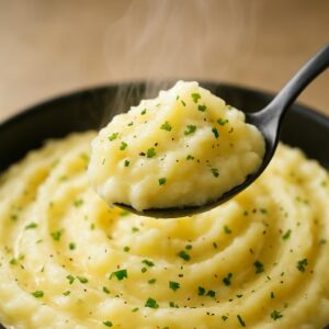 steamy white mashed potatoes